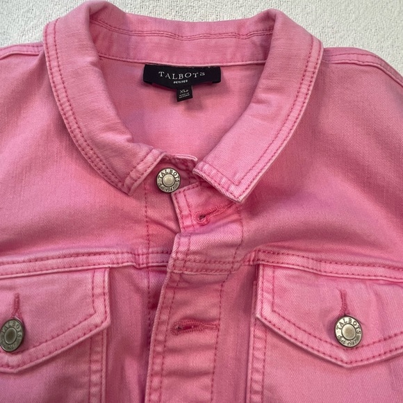 Talbots Bubblegum Pink Denim Jacket~
Size XL p ~ Dress up your casual - Picture 2 of 10